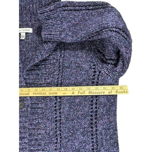 Soft By Avenue Womens Cardigan Sweater Sz 18 20 Marled Purple Open Front Chucky - Picture 8 of 9